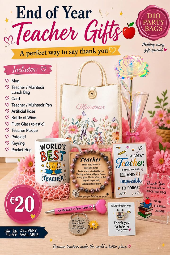 Múinteoir Irish teacher gift no drink option with €20 price